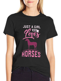 Girl Who Loves Horses Graphic Tee