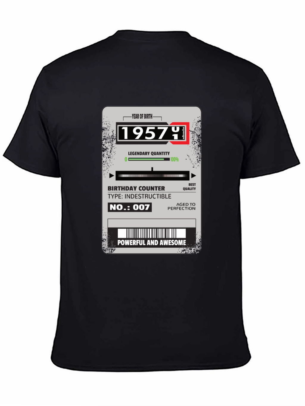 1957 Birthday T-Shirt - Aged to Perfection!