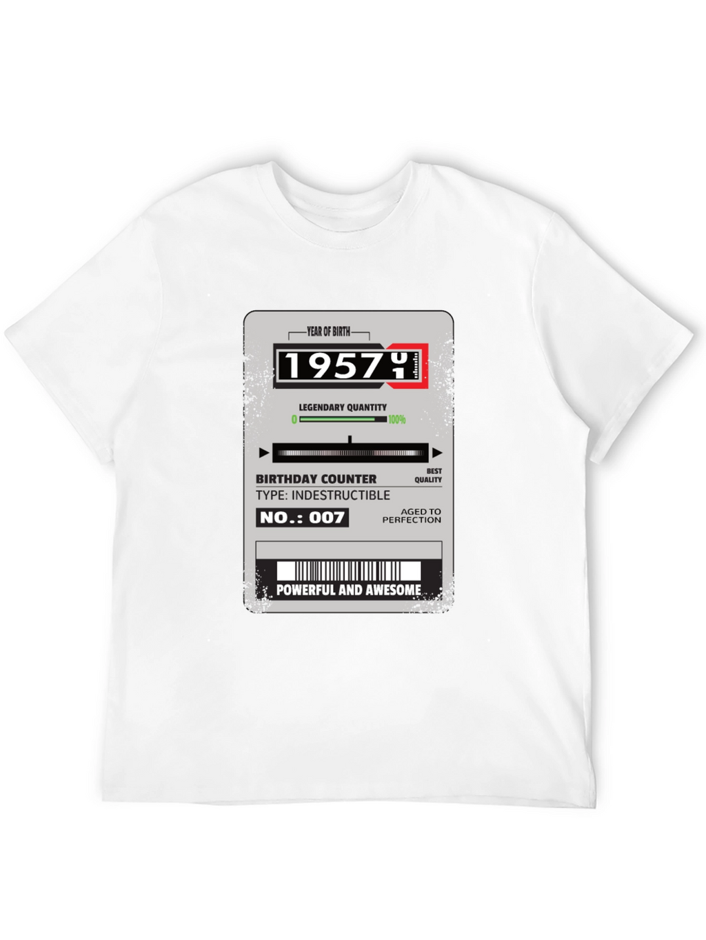 1957 Birthday T-Shirt - Aged to Perfection!