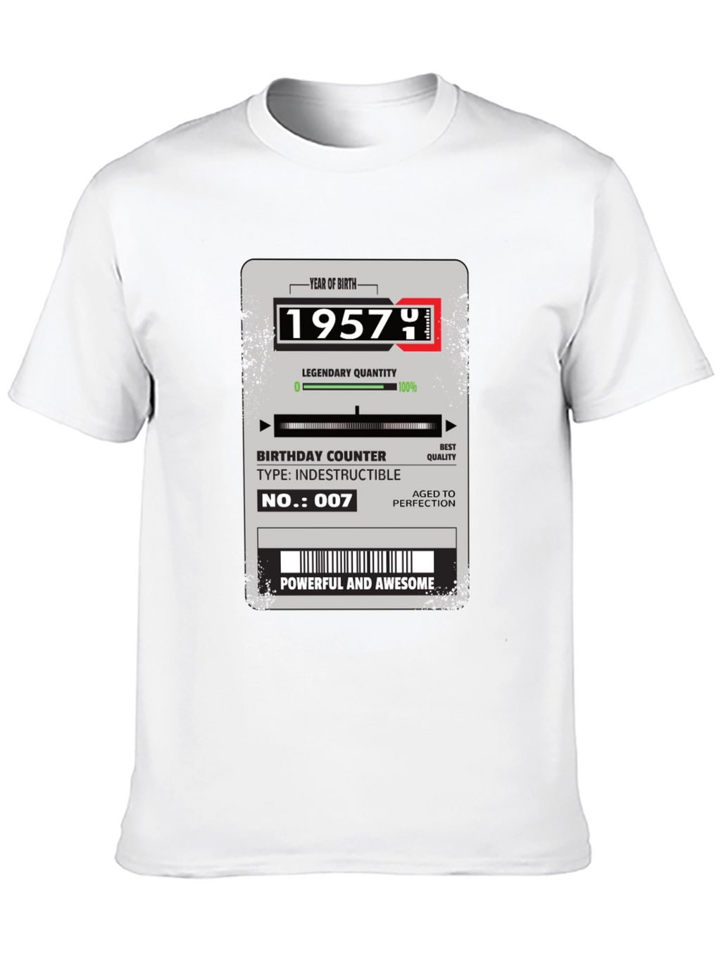 1957 Birthday T-Shirt - Aged to Perfection!
