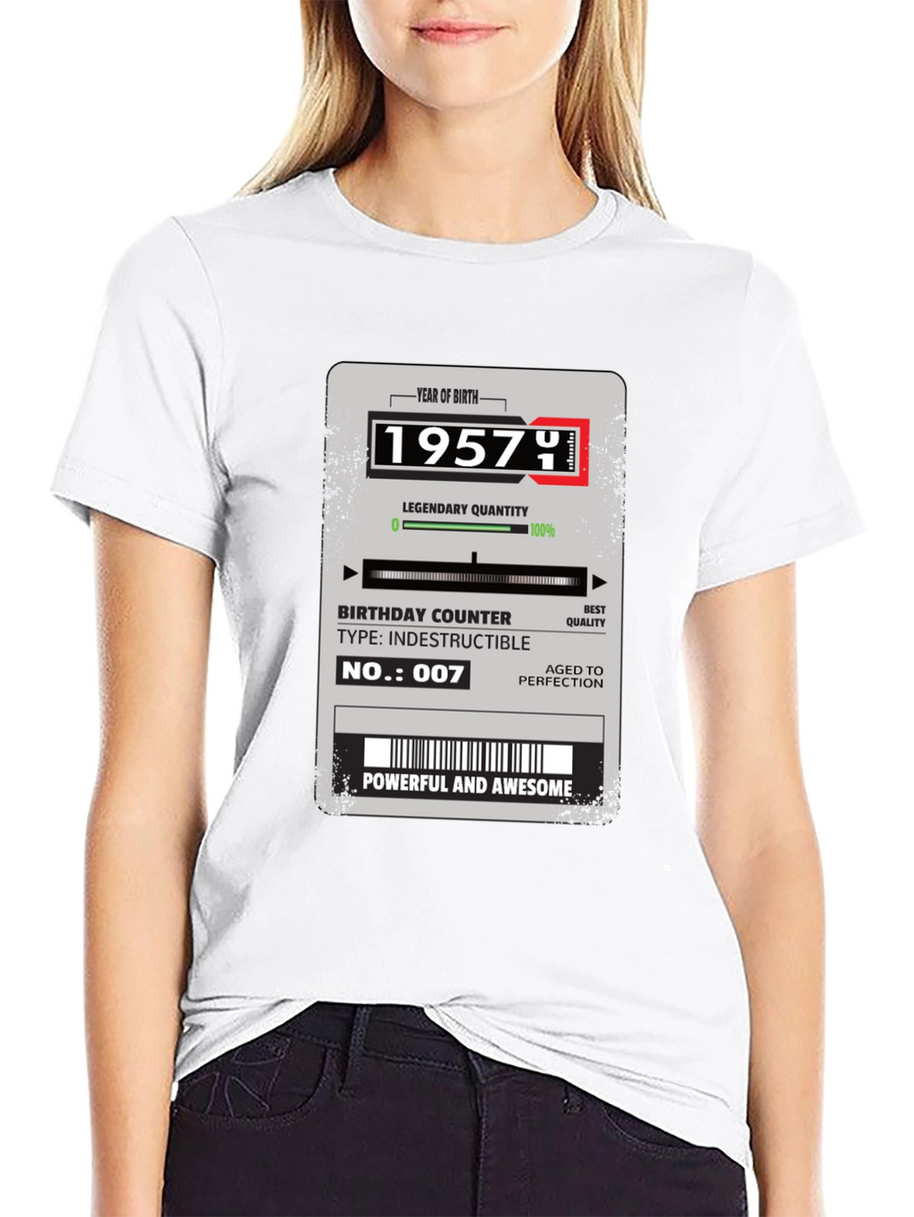 1957 Birthday T-Shirt - Aged to Perfection!