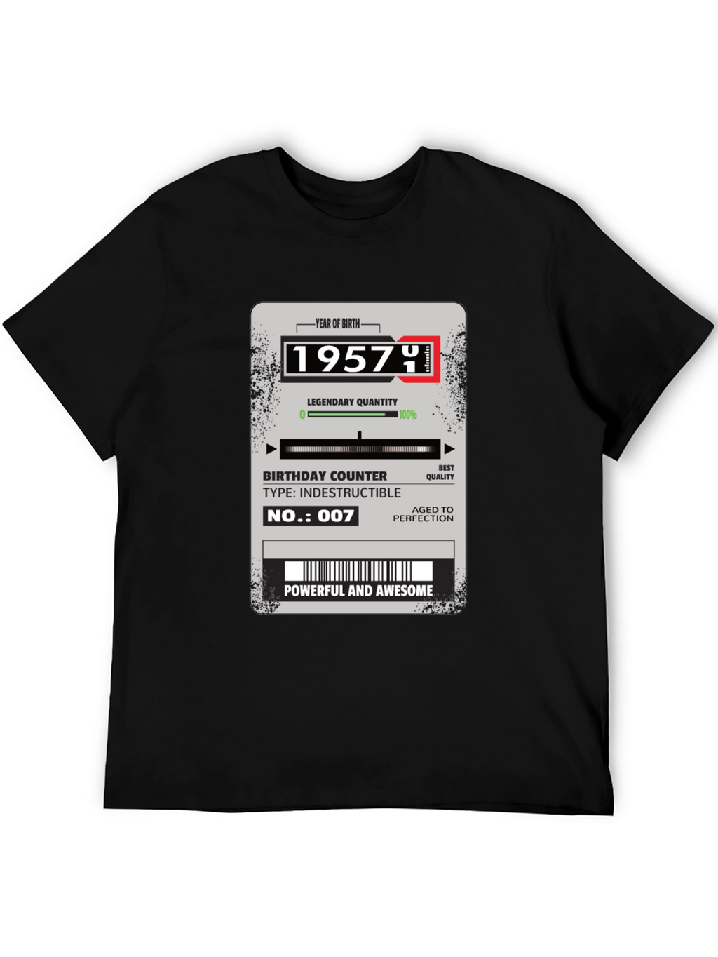 1957 Birthday T-Shirt - Aged to Perfection!