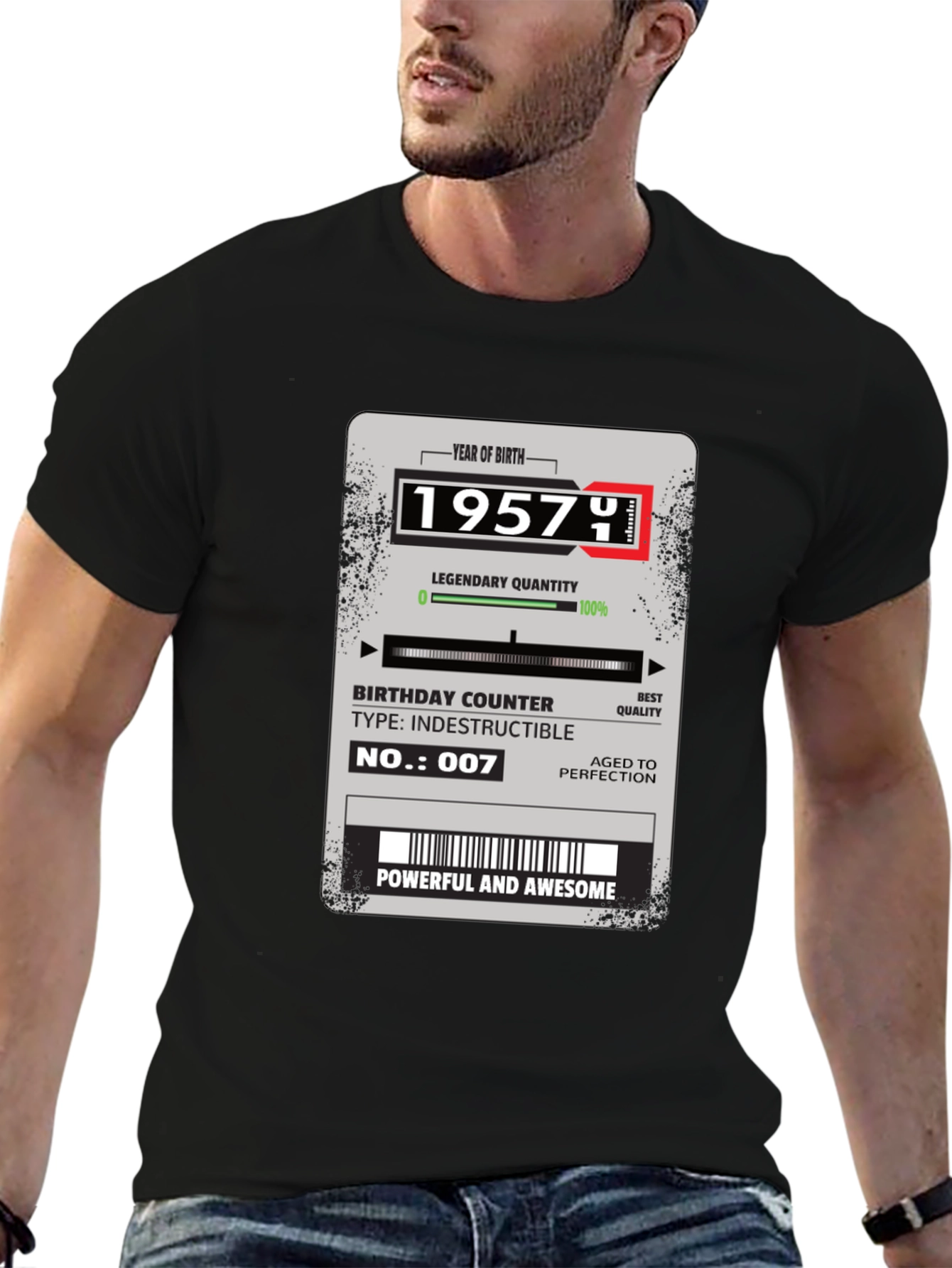 1957 Birthday T-Shirt - Aged to Perfection!