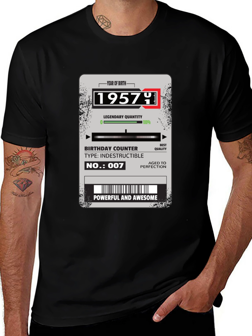 1957 Birthday T-Shirt - Aged to Perfection!