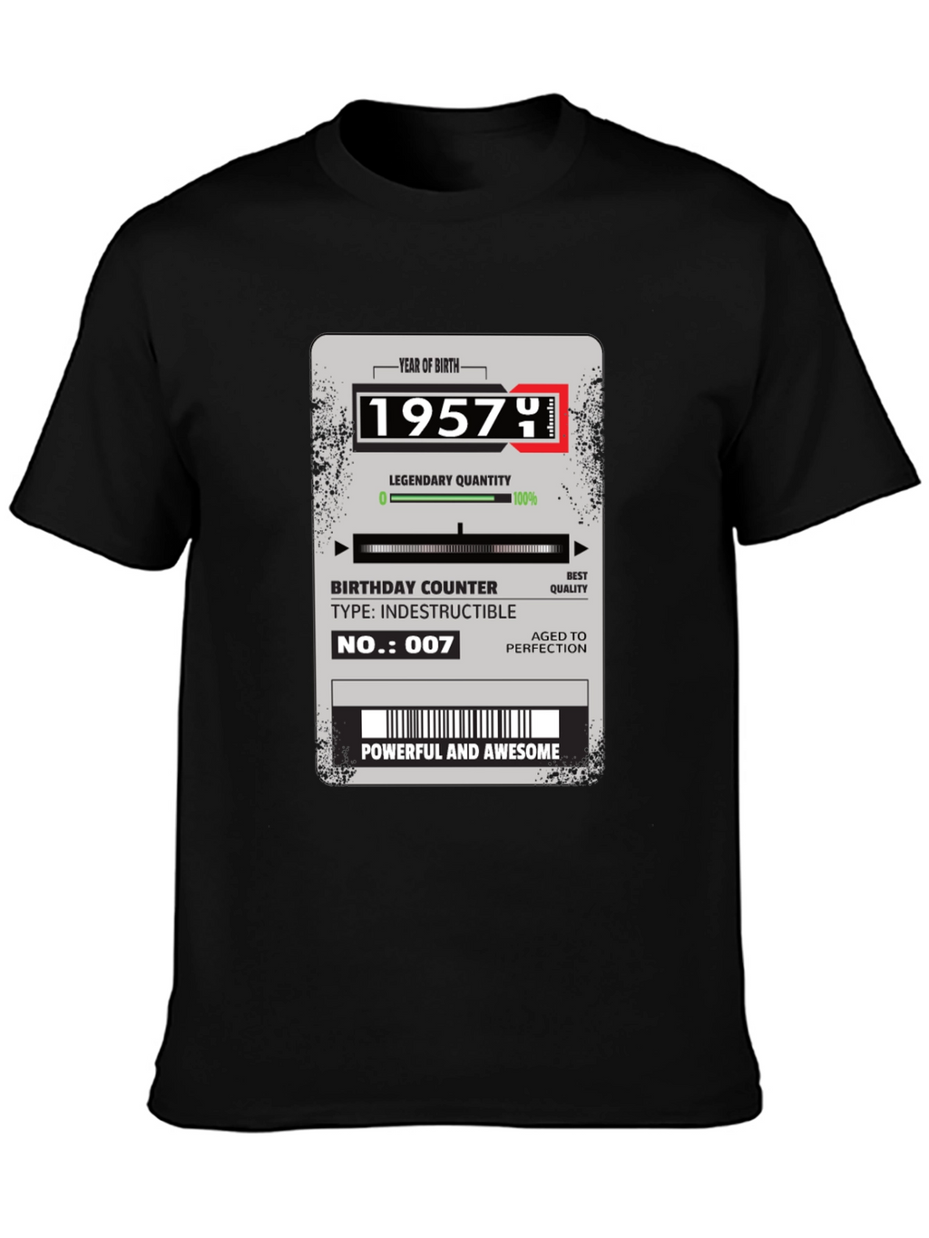 1957 Birthday T-Shirt - Aged to Perfection!