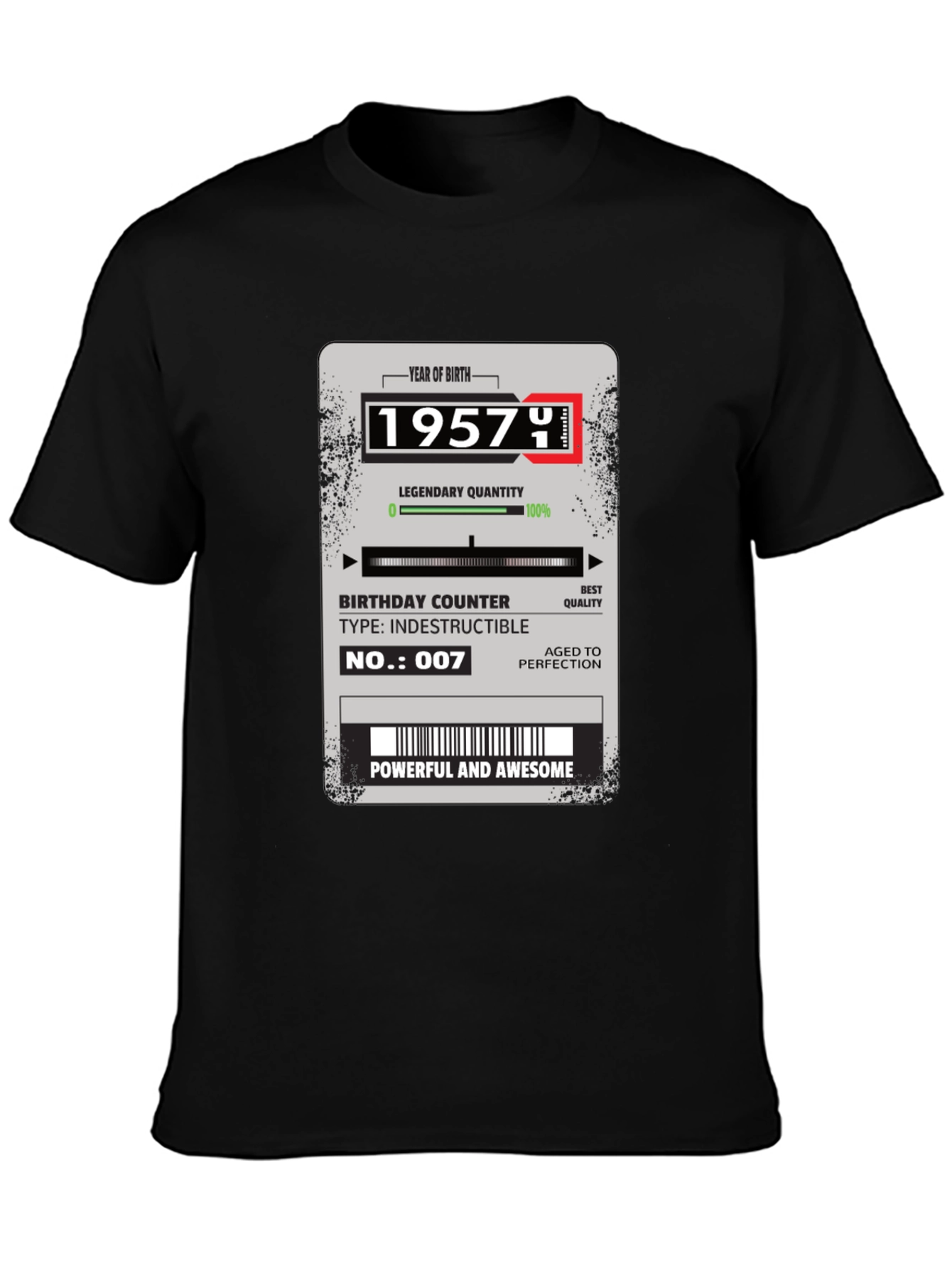 1957 Birthday T-Shirt - Aged to Perfection!