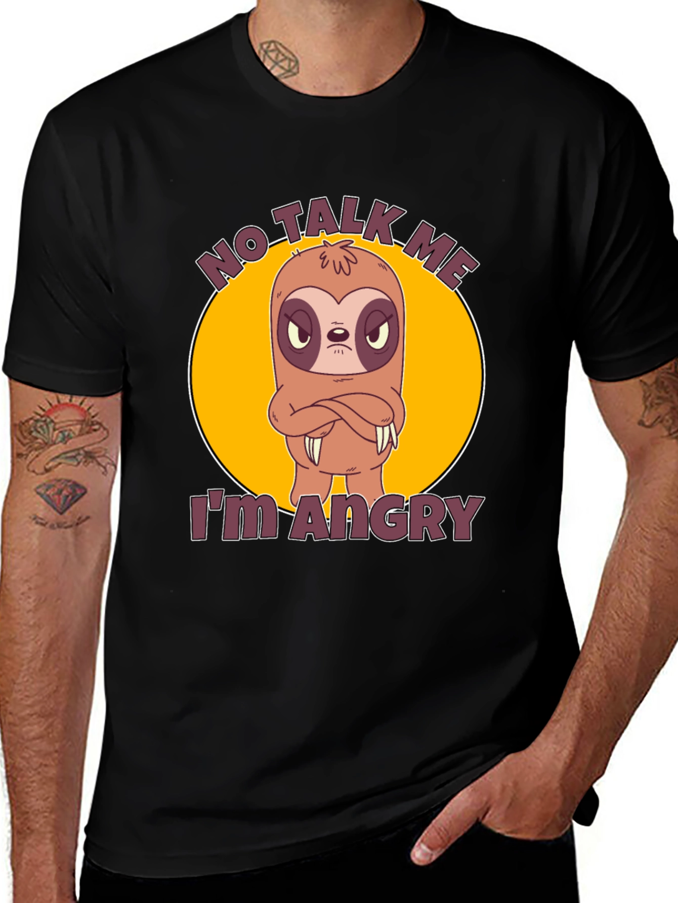 Angry Sloth Graphic Tee - No Talk Me Im Angry