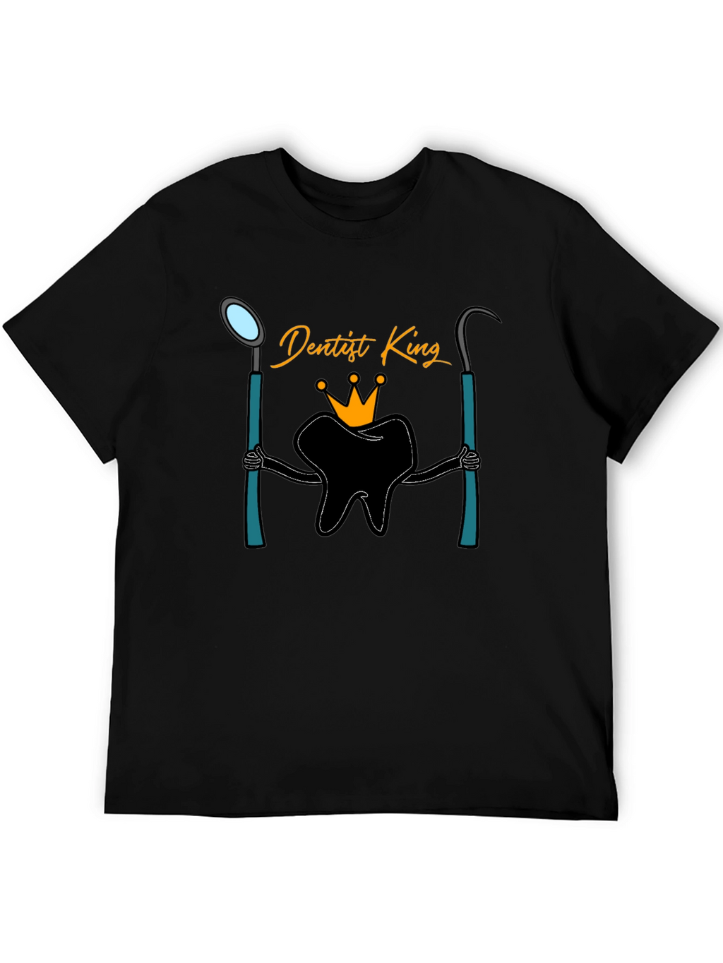 Dentist King Graphic T-Shirt - Black Cotton Tee