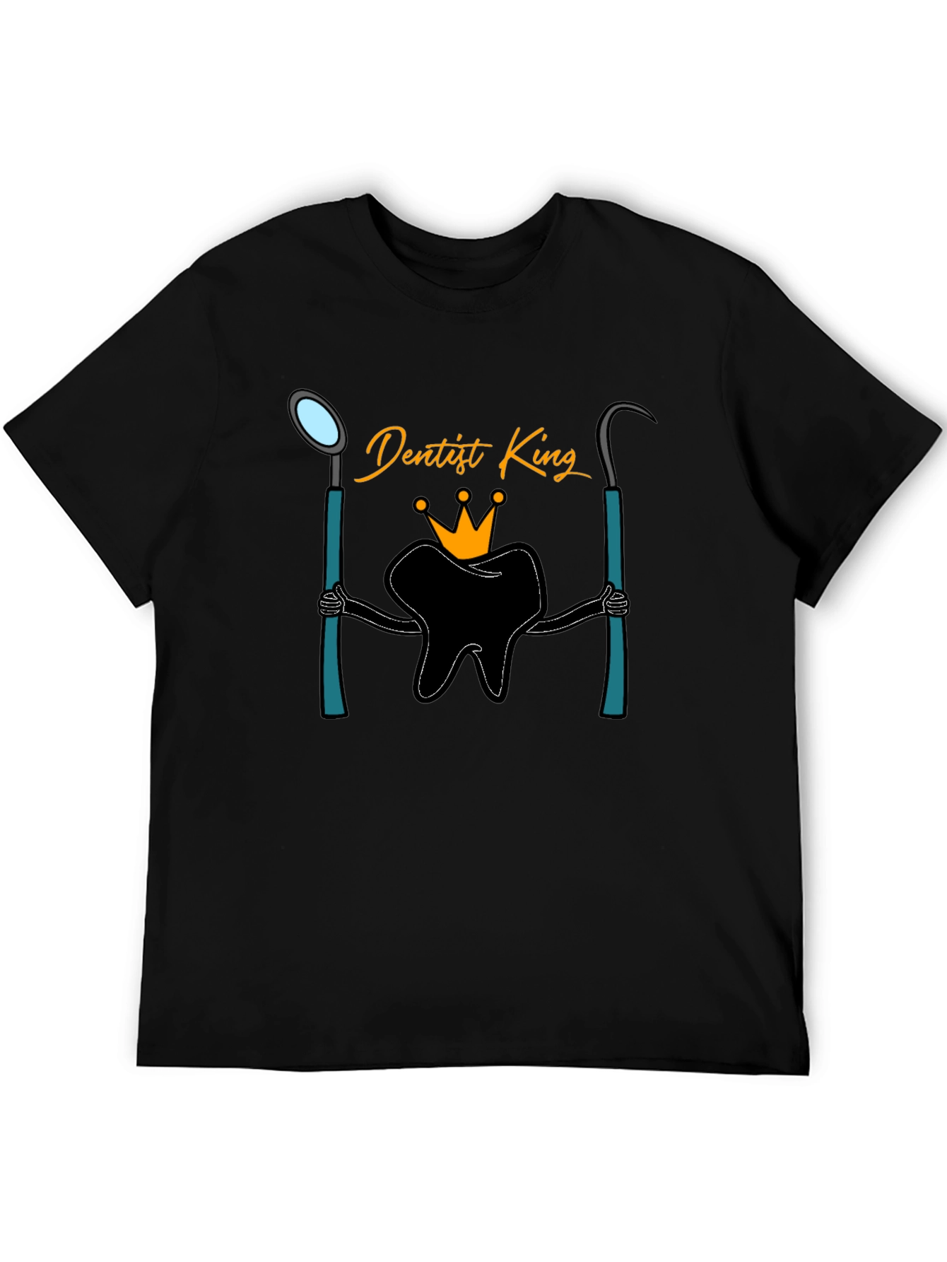 Dentist King Graphic T-Shirt - Black Cotton Tee