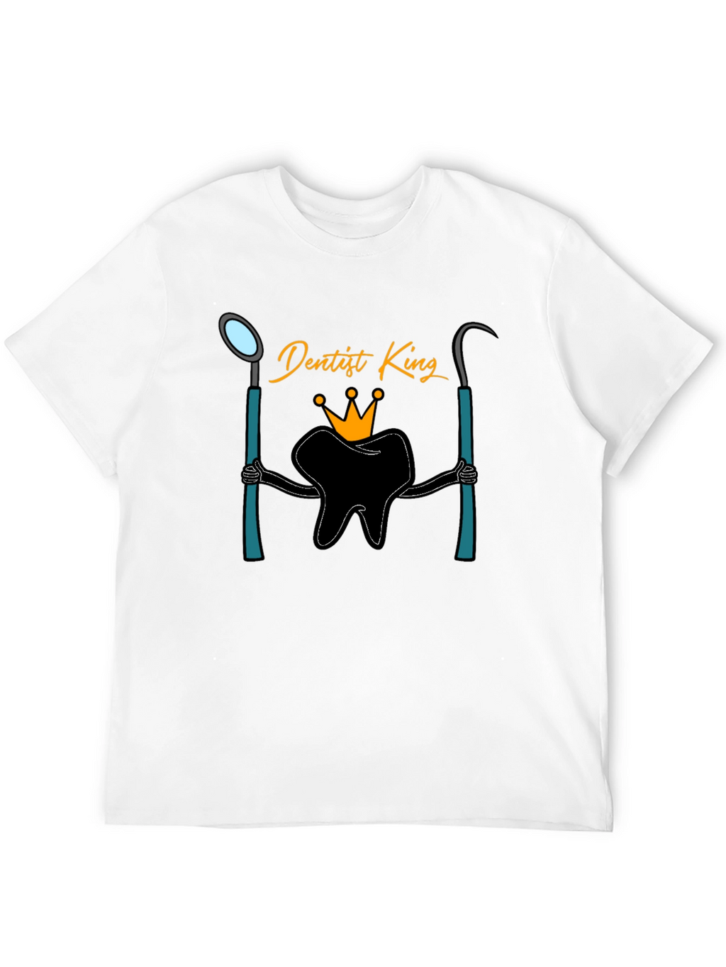 Dentist King Graphic T-Shirt - Black Cotton Tee