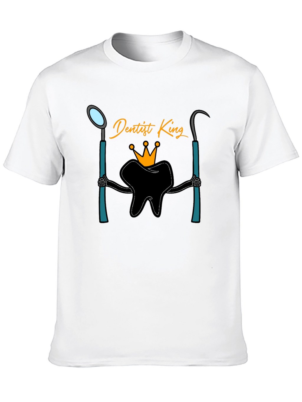 Dentist King Graphic T-Shirt - Black Cotton Tee