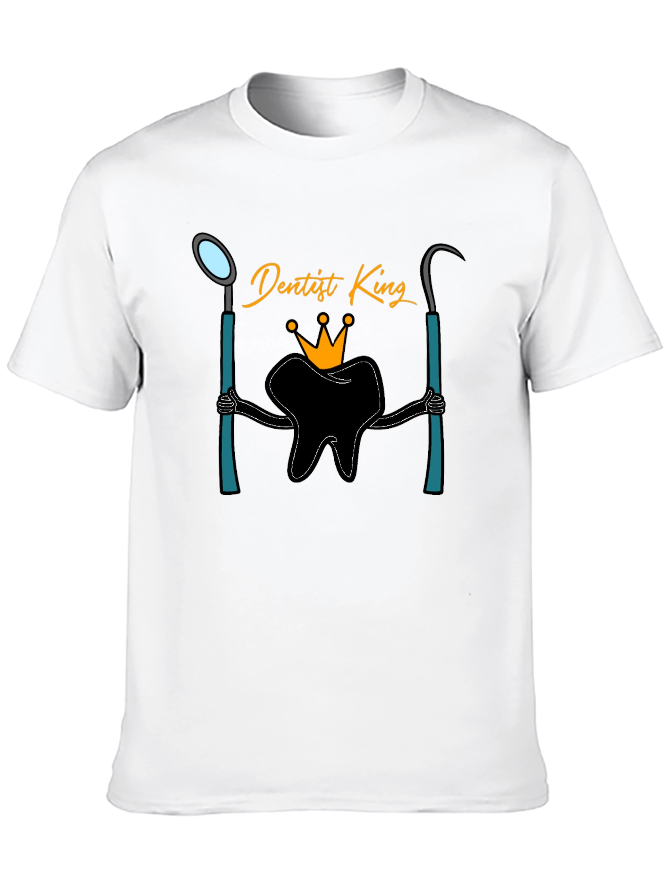 Dentist King Graphic T-Shirt - Black Cotton Tee
