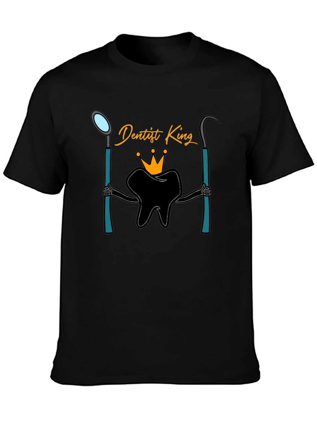 Dentist King Graphic T-Shirt - Black Cotton Tee