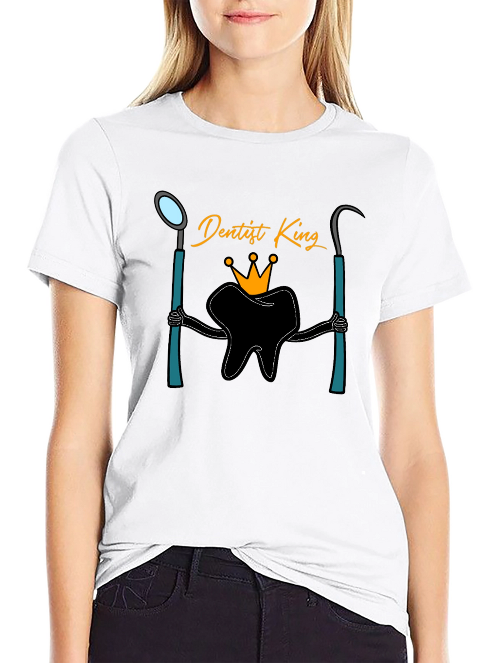 Dentist King Graphic T-Shirt - Black Cotton Tee