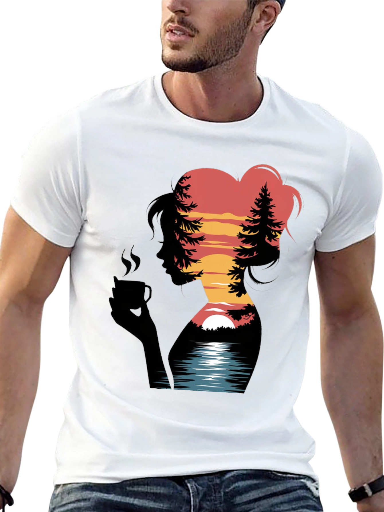 Sunset Silhouette Graphic Tee - Nature Lovers T-Shirt