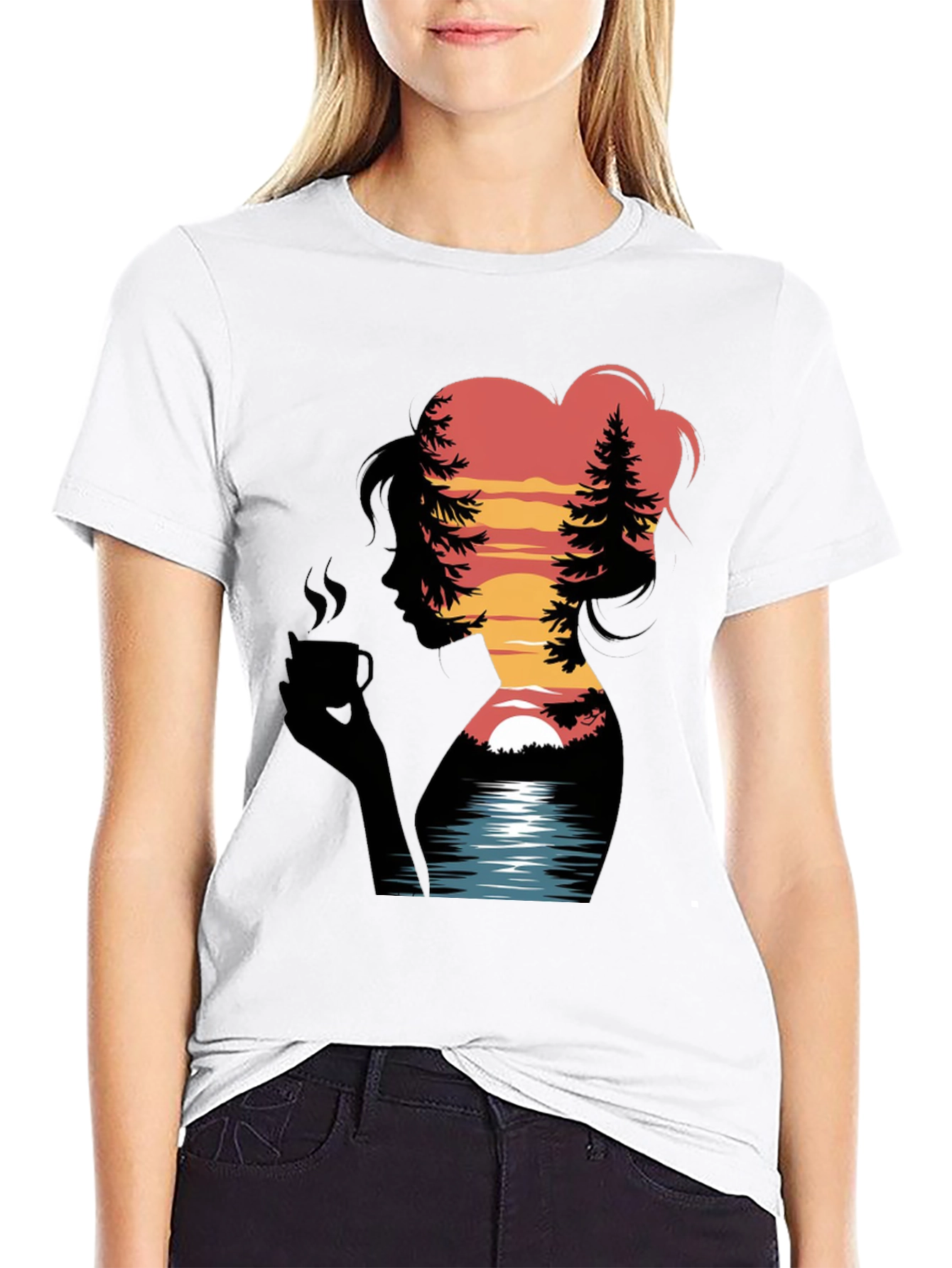 Sunset Silhouette Graphic Tee - Nature Lovers T-Shirt
