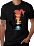 Sunset Silhouette Graphic Tee - Nature Lovers T-Shirt