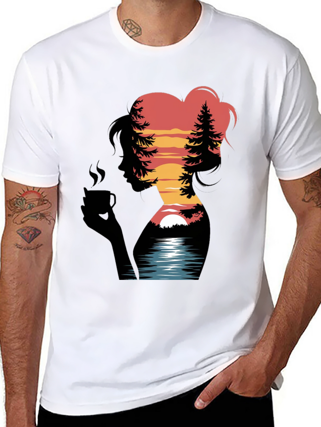 Sunset Silhouette Graphic Tee - Nature Lovers T-Shirt
