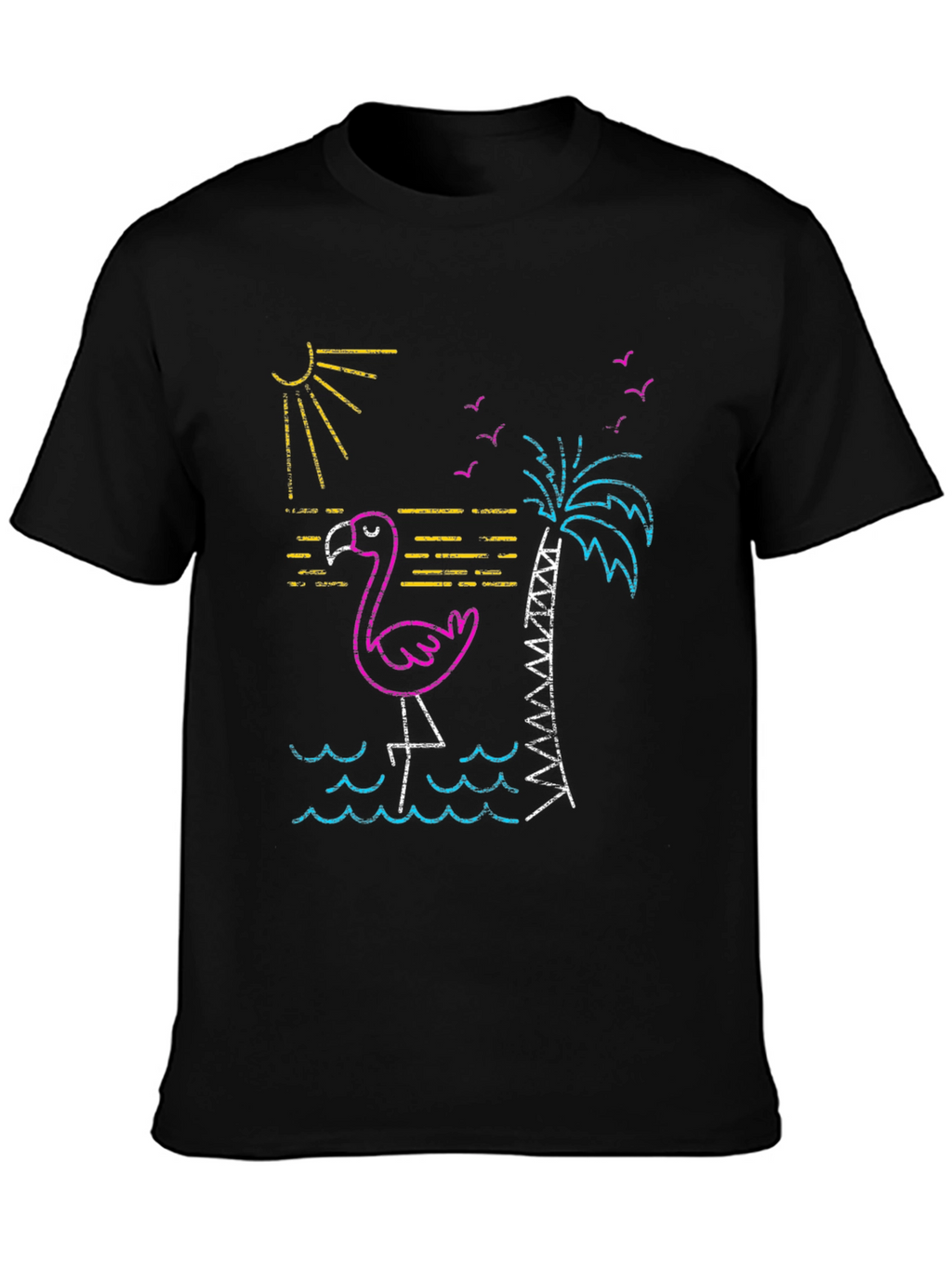 Neon Flamingo T-Shirt - Tropical Vibes