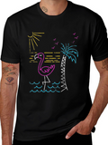 Neon Flamingo T-Shirt - Tropical Vibes
