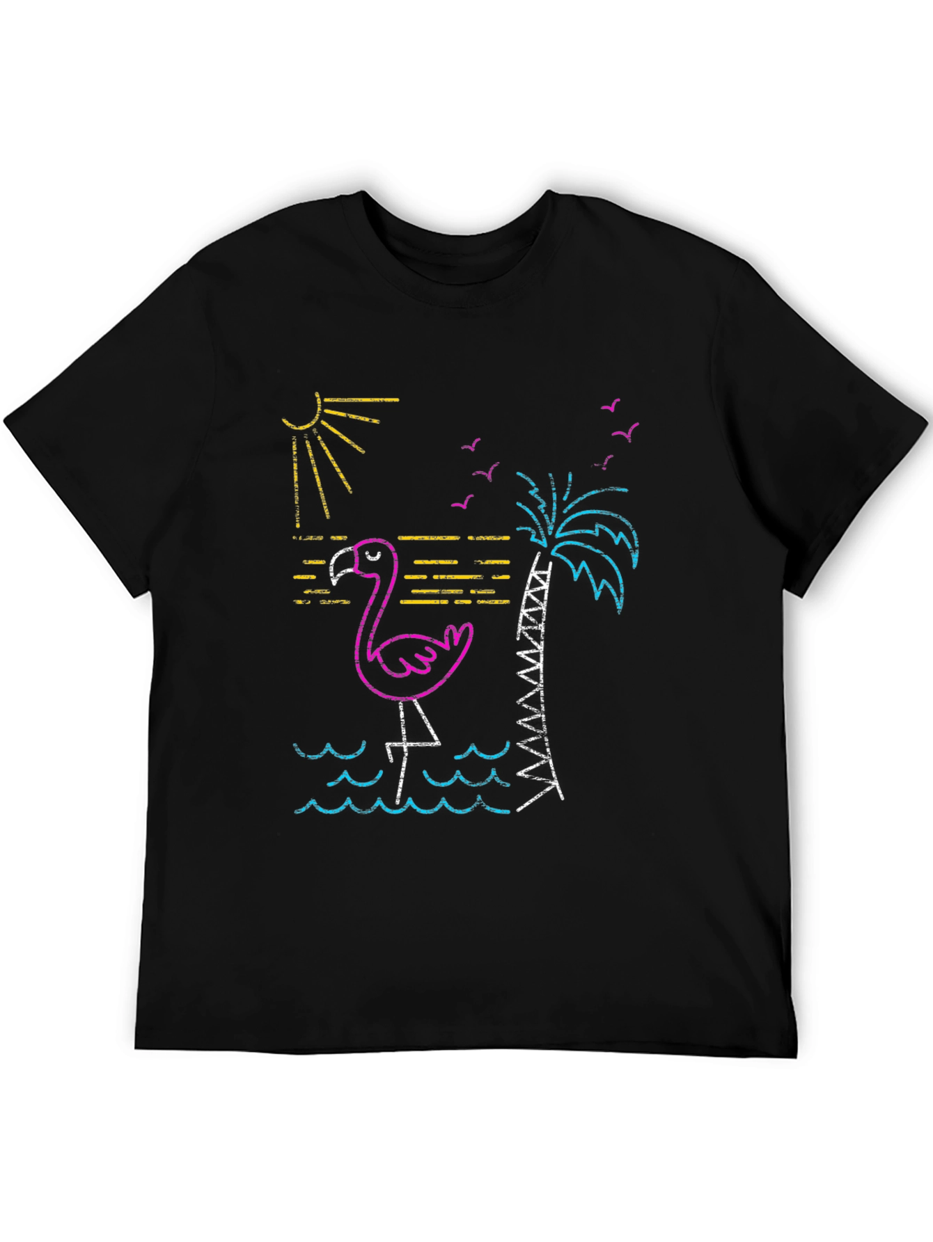 Neon Flamingo T-Shirt - Tropical Vibes