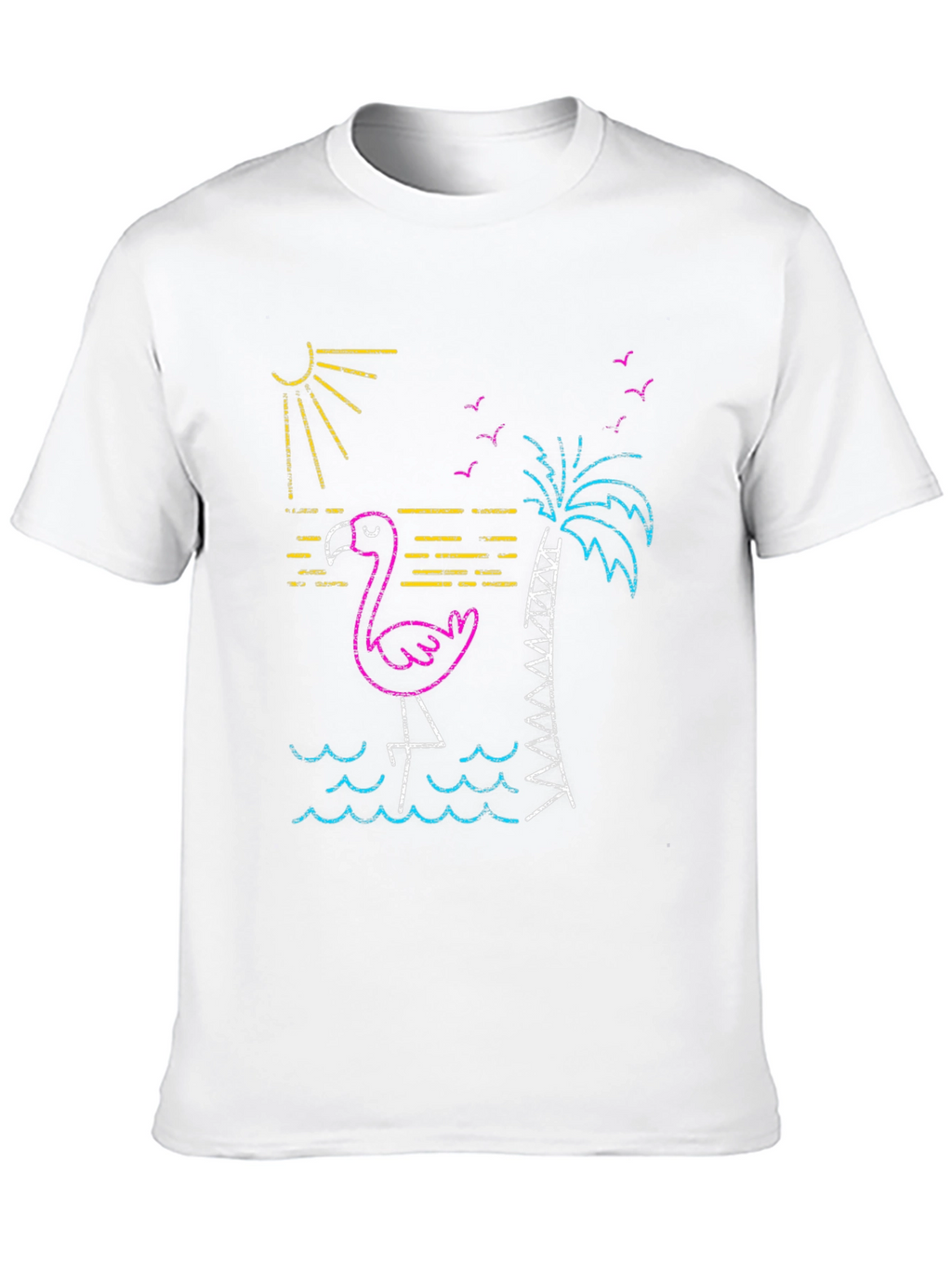Neon Flamingo T-Shirt - Tropical Vibes