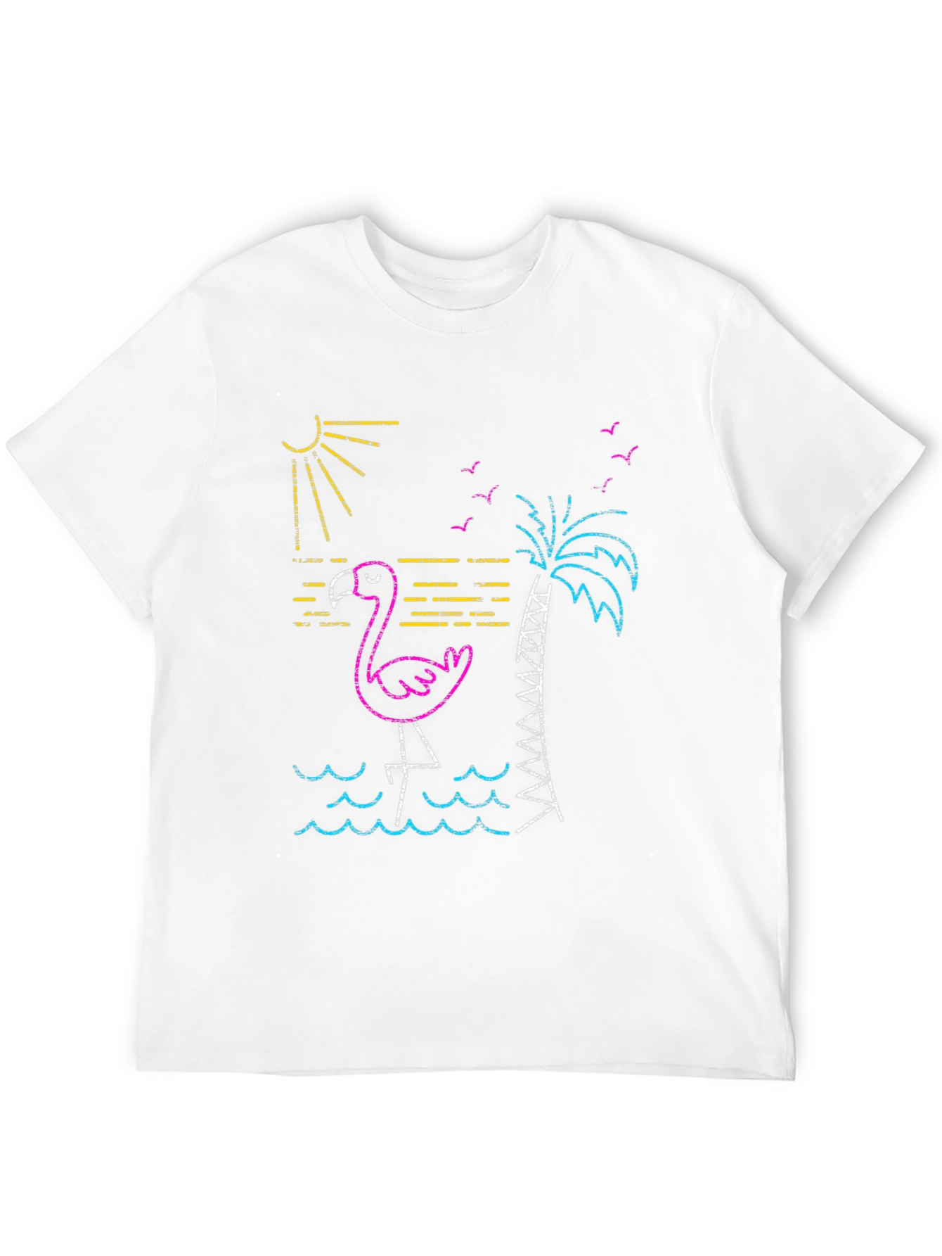 Neon Flamingo T-Shirt - Tropical Vibes