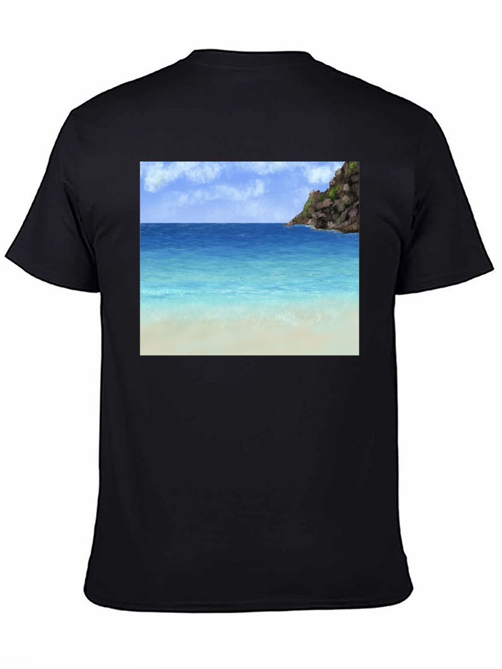 Beach Scene Graphic Tee - Tropical Island Vibes