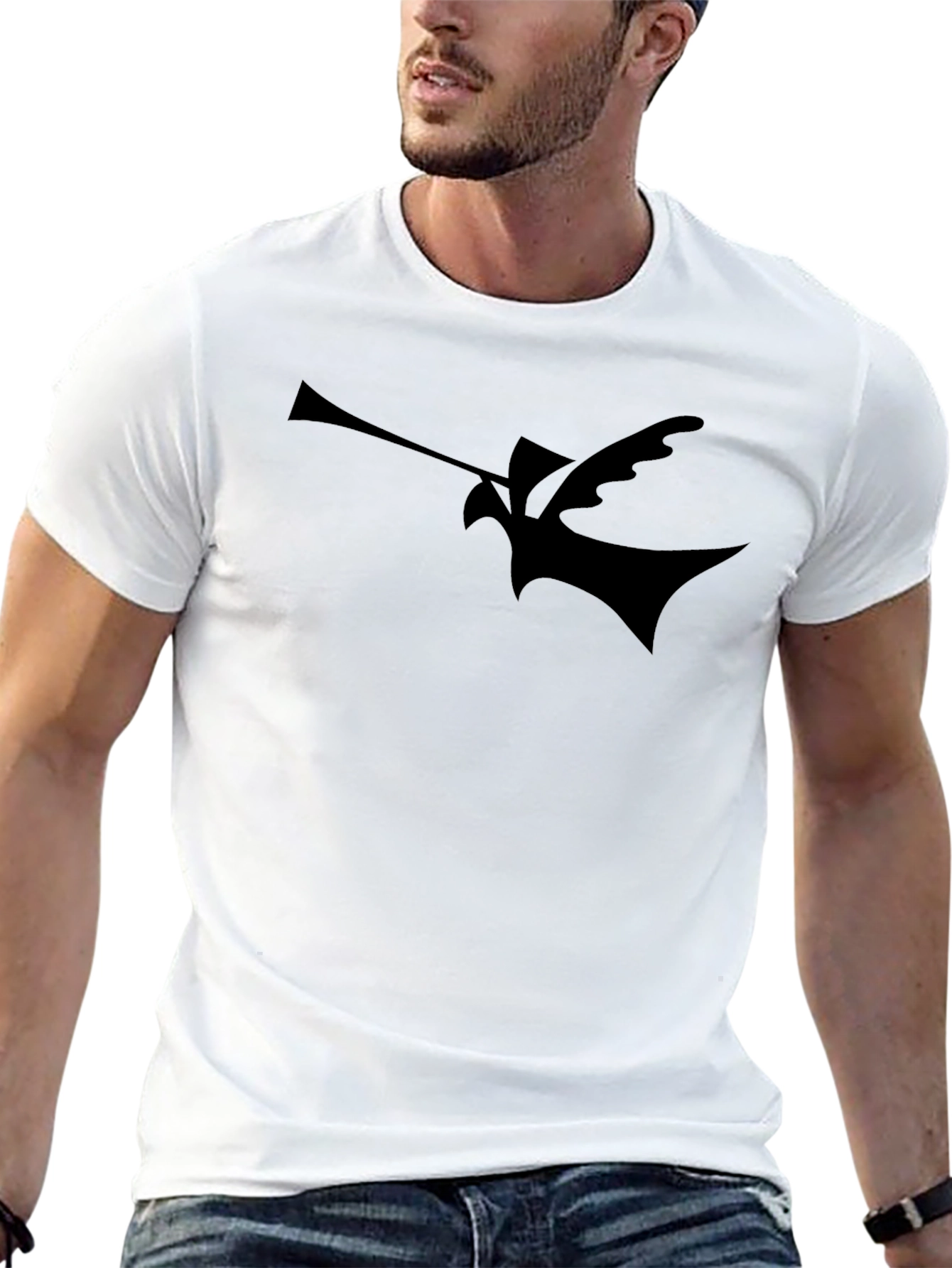 Abstract Bird Silhouette Black T-Shirt