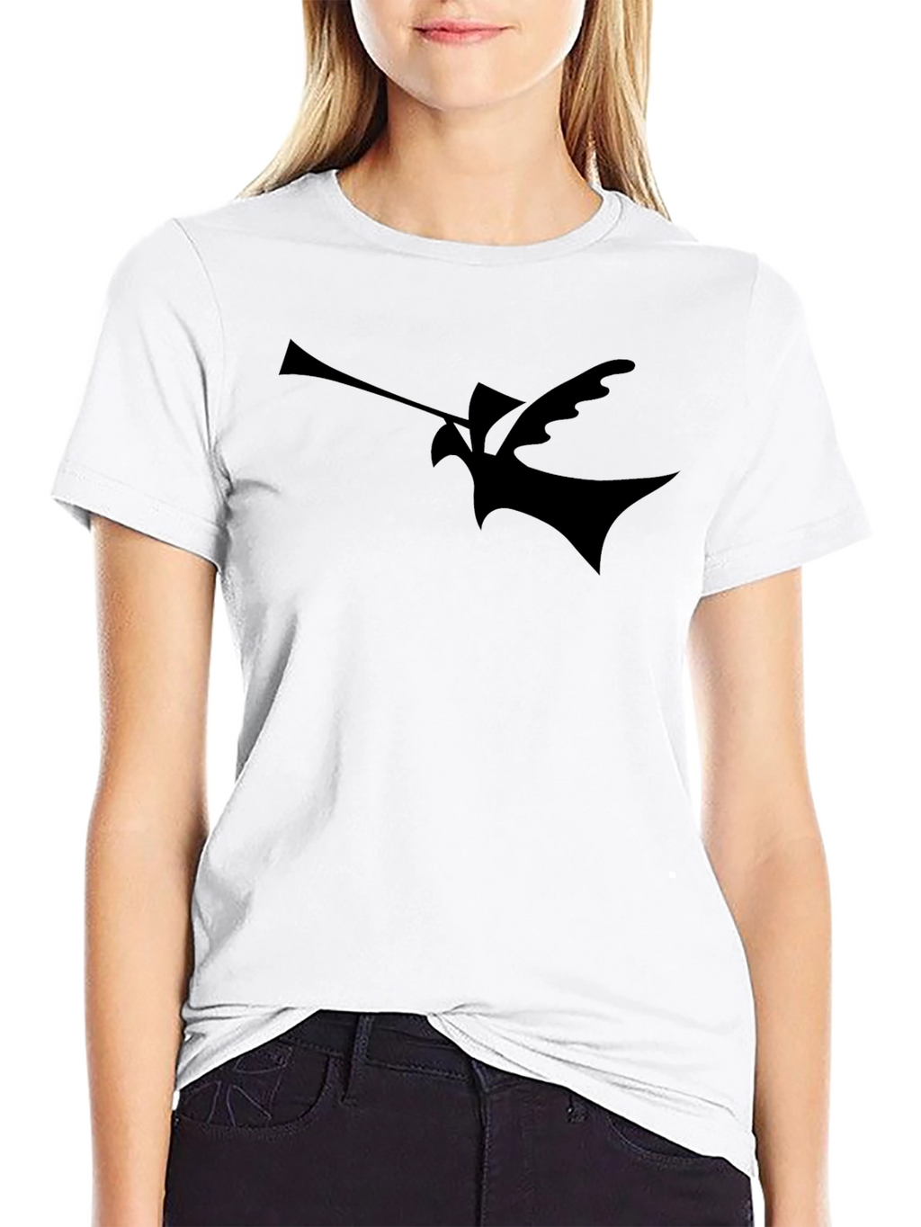Abstract Bird Silhouette Black T-Shirt