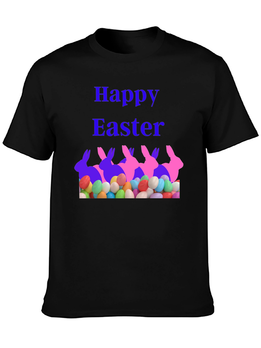 Happy Easter Bunny Eggs Graphic T-Shirt