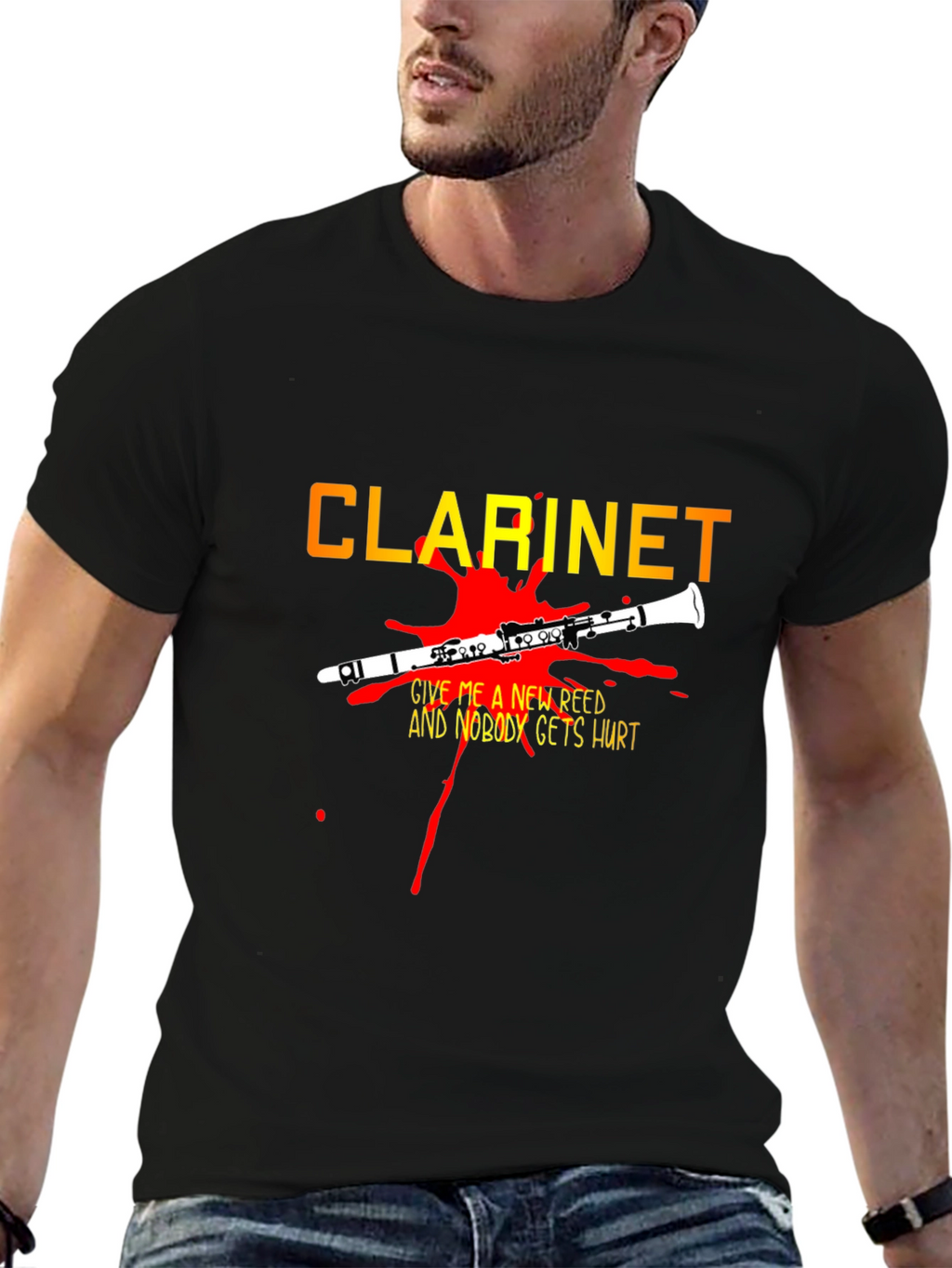 Clarinet New Reed Black Graphic T-Shirt