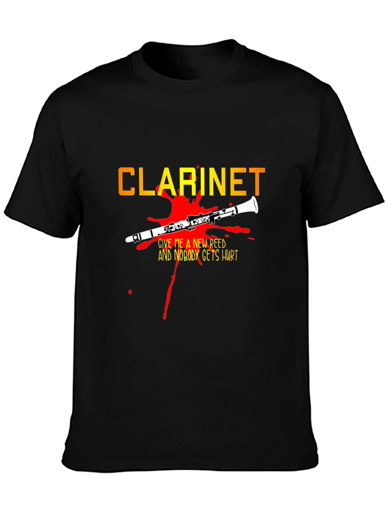 Clarinet New Reed Black Graphic T-Shirt