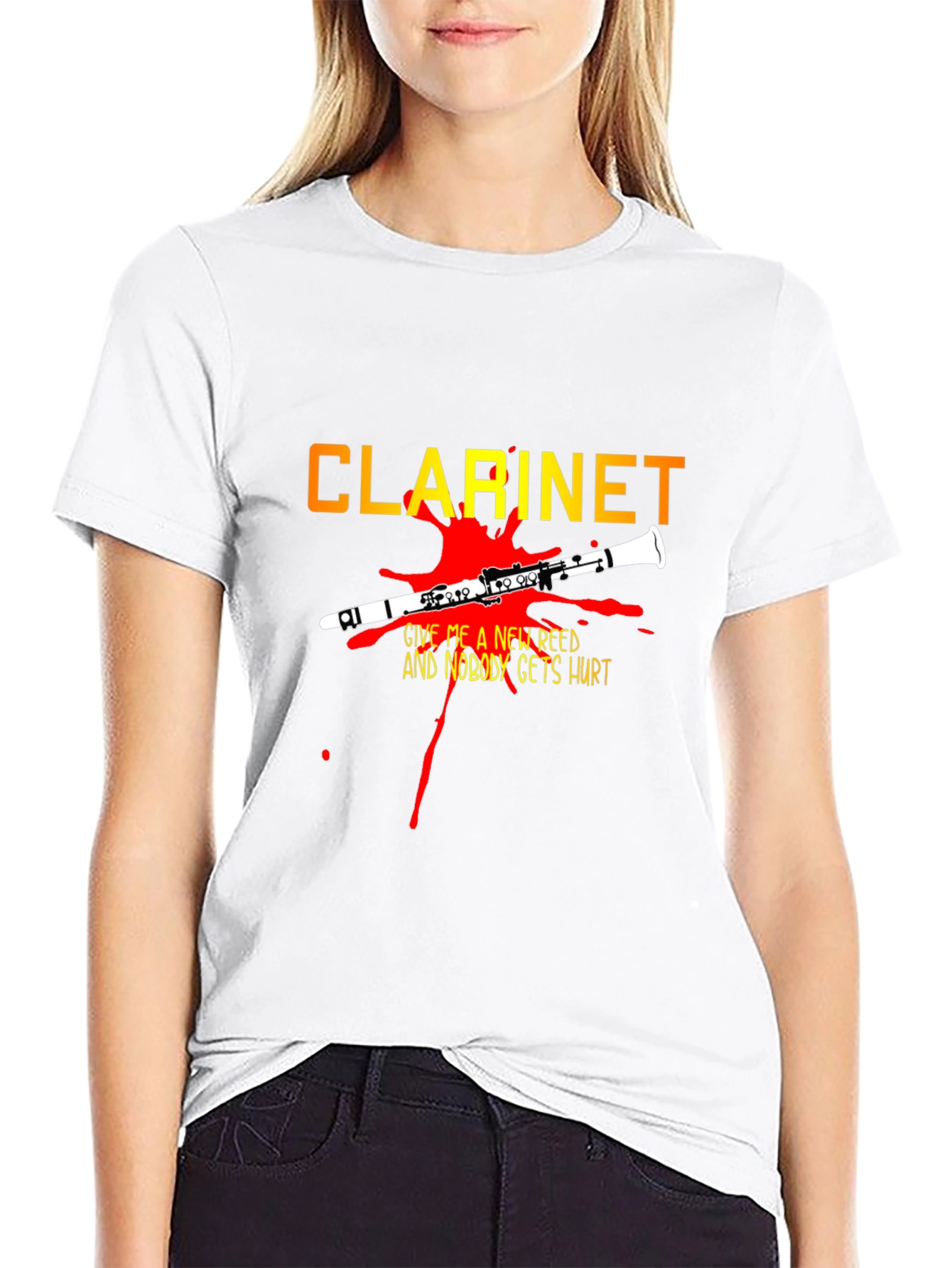 Clarinet New Reed Black Graphic T-Shirt