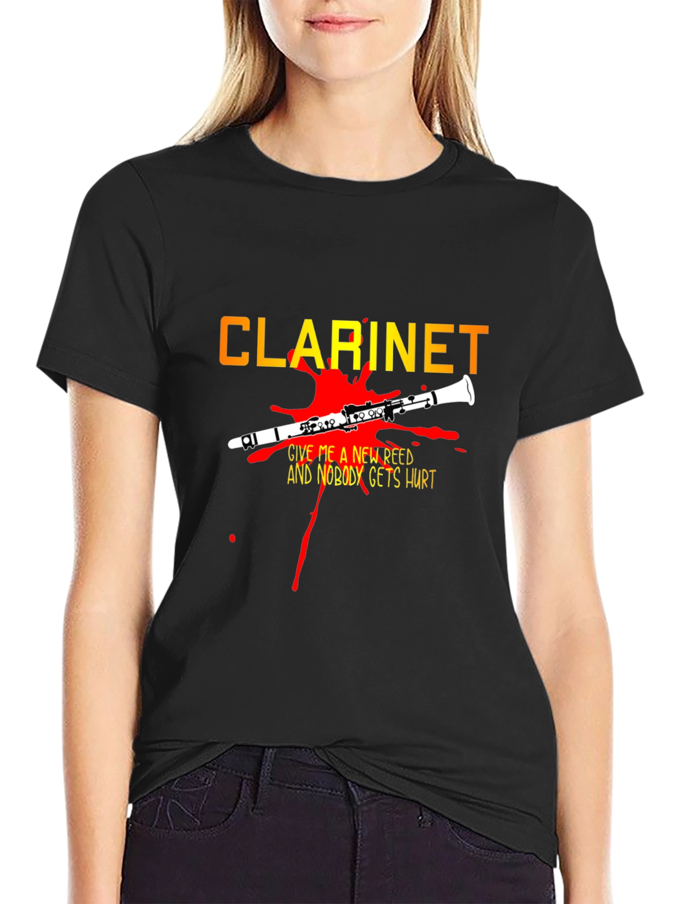 Clarinet New Reed Black Graphic T-Shirt