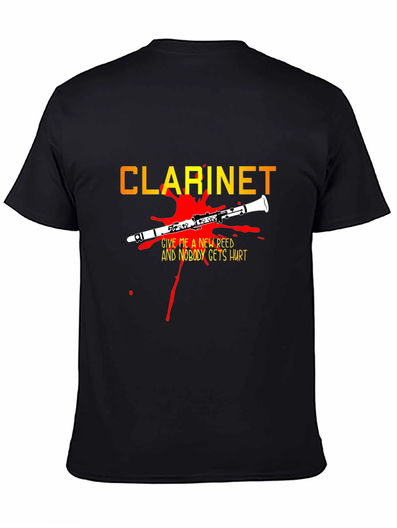 Clarinet New Reed Black Graphic T-Shirt
