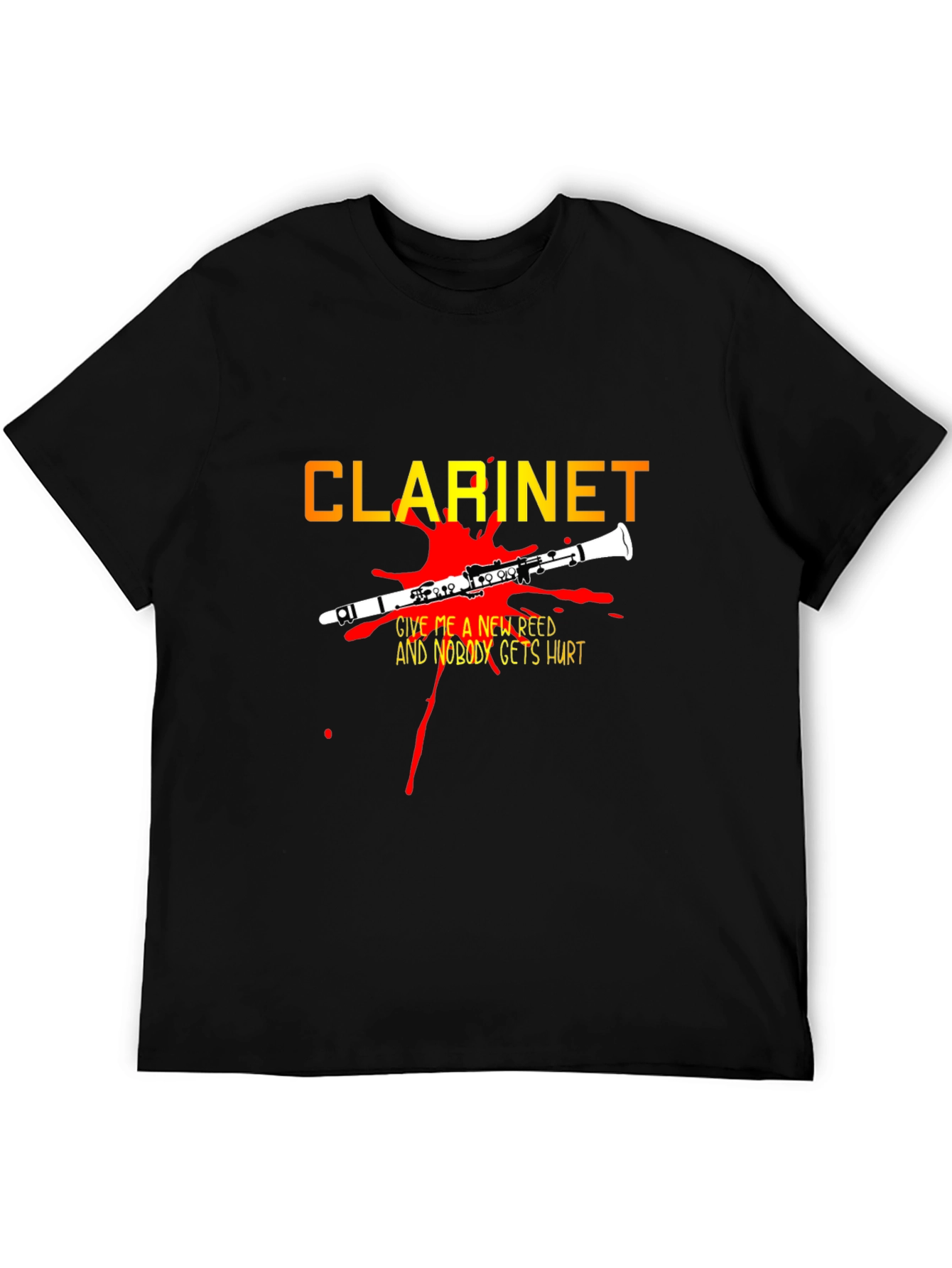 Clarinet New Reed Black Graphic T-Shirt