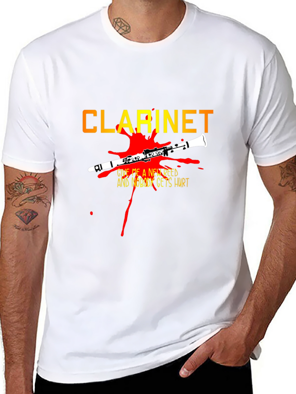 Clarinet New Reed Black Graphic T-Shirt