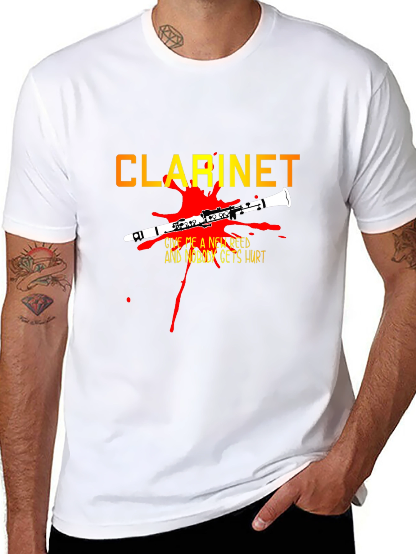 Clarinet New Reed Black Graphic T-Shirt