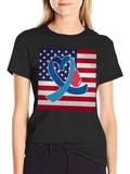 Diabetes Awareness USA Flag Heart T-Shirt