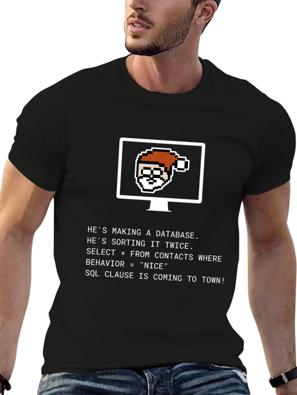 Santa Database T-Shirt - Funny SQL Programmer Tee