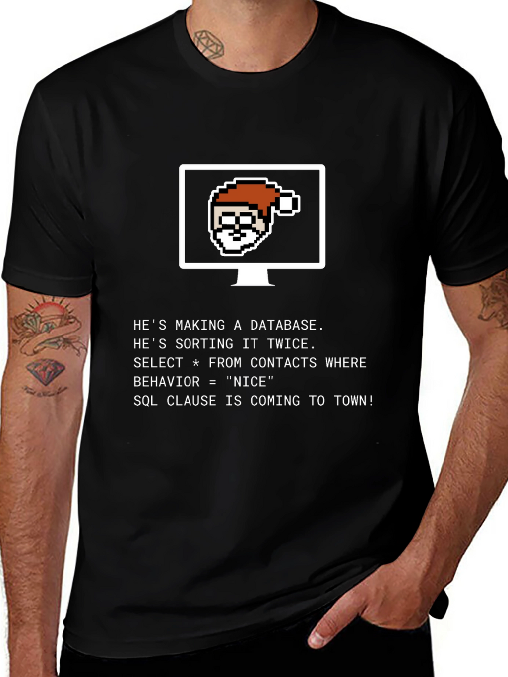 Santa Database T-Shirt - Funny SQL Programmer Tee