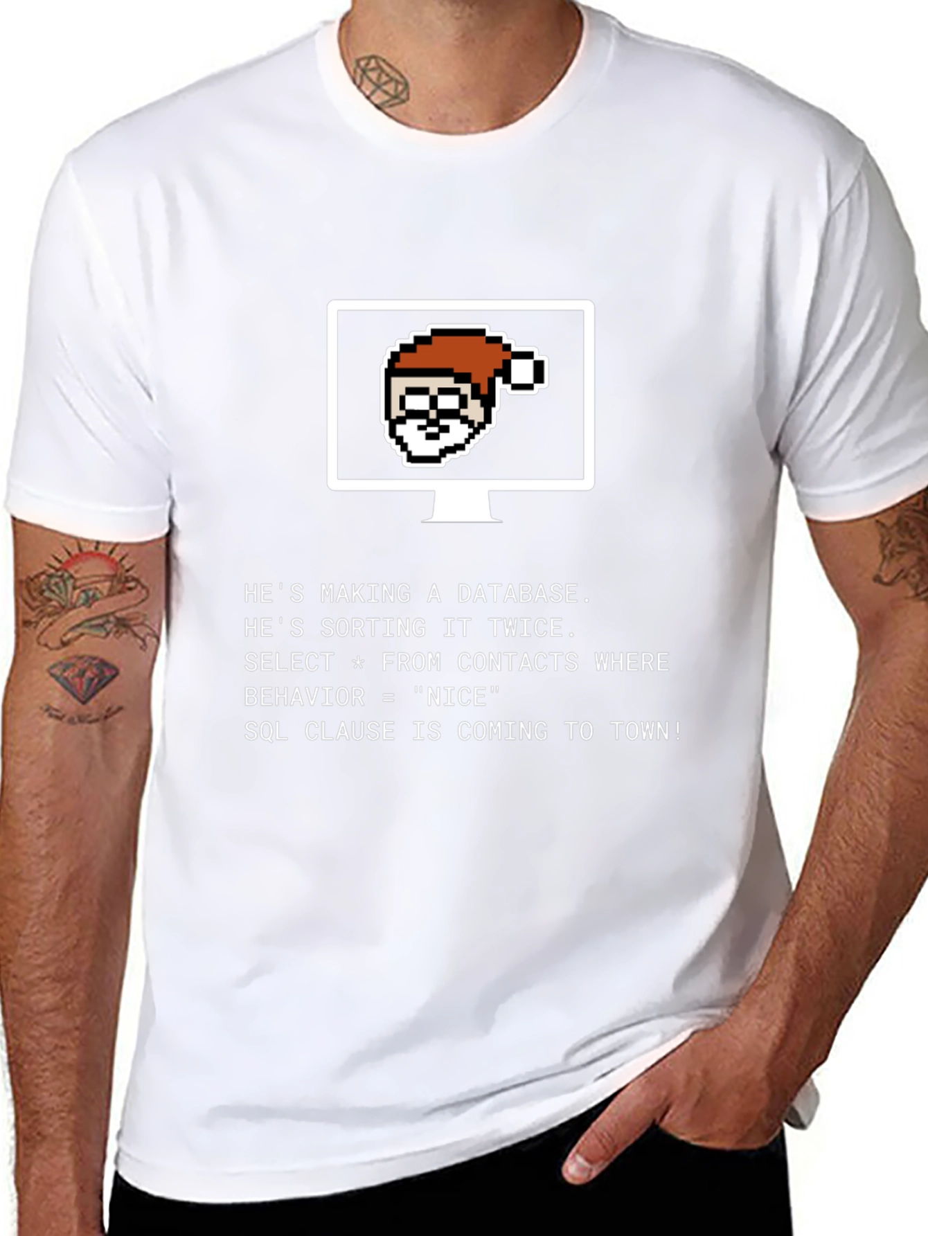 Santa Database T-Shirt - Funny SQL Programmer Tee
