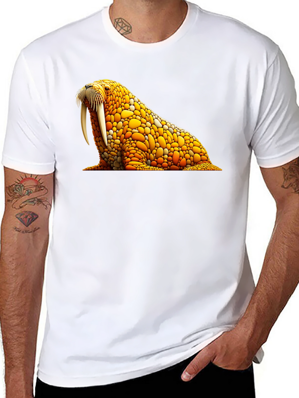 Walrus Mosaic Graphic Tee - Black