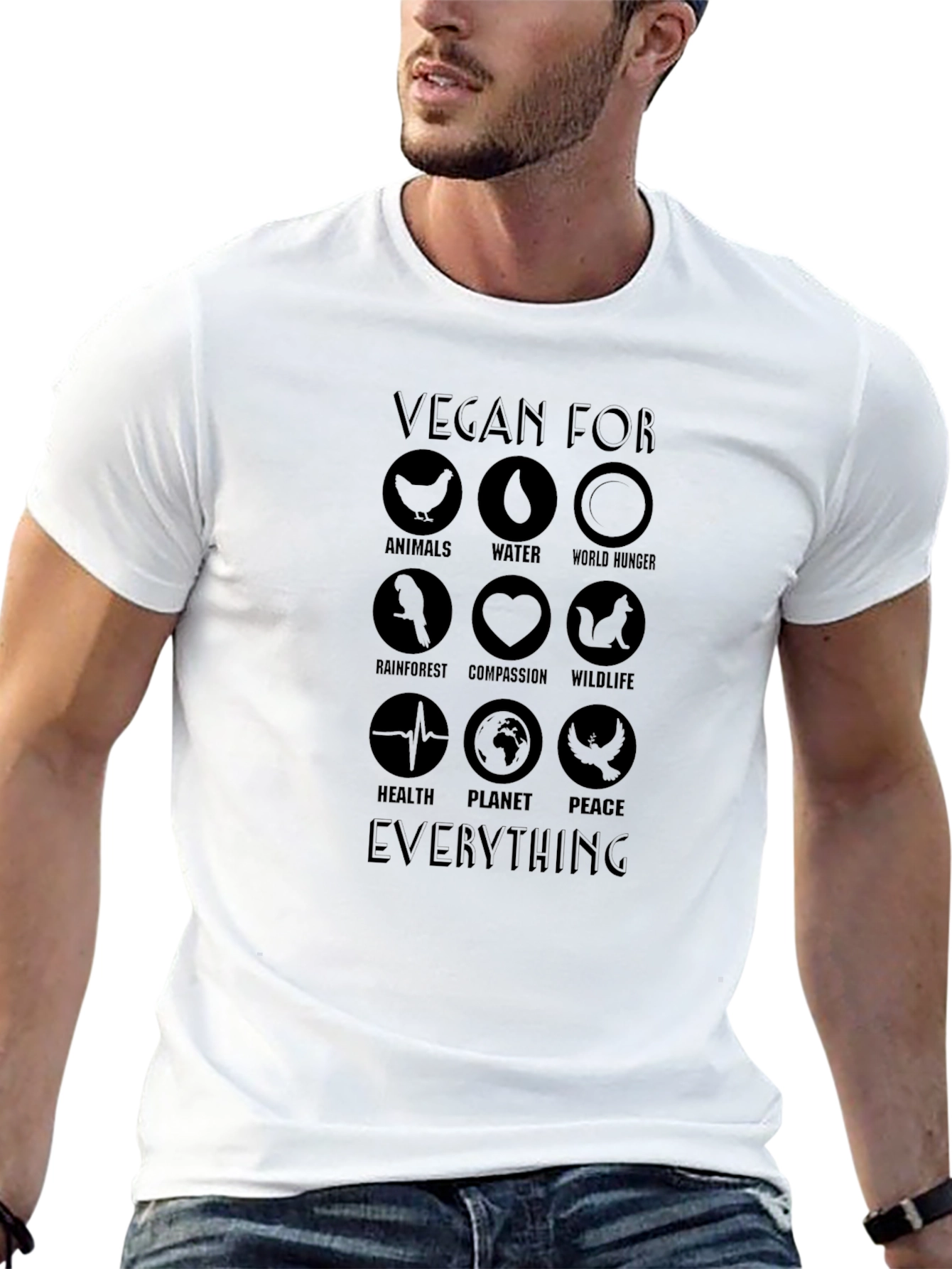 Vegan For Everything Black T-Shirt