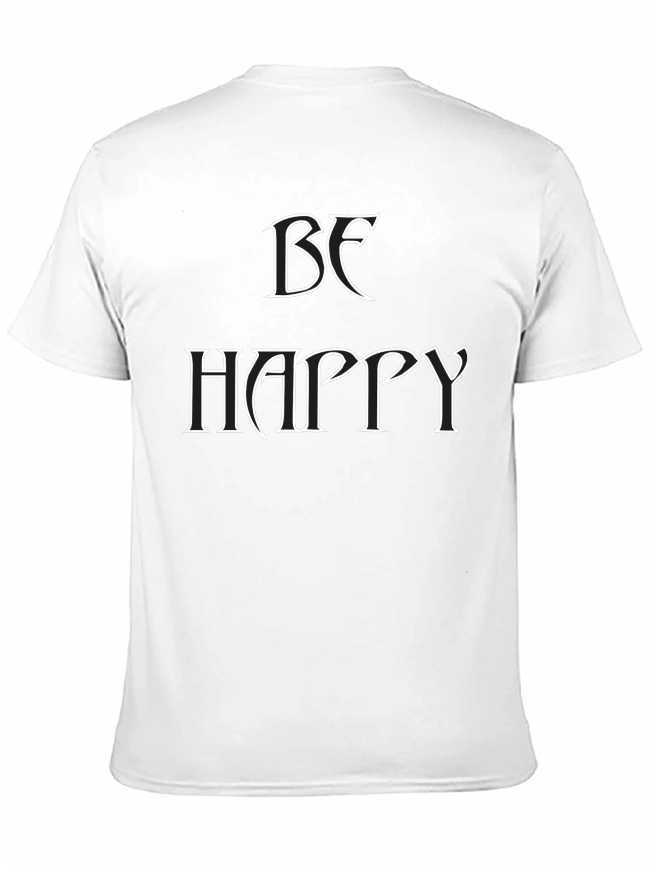 Be Happy Graphic Tee - Black Short Sleeve Casual Shirt