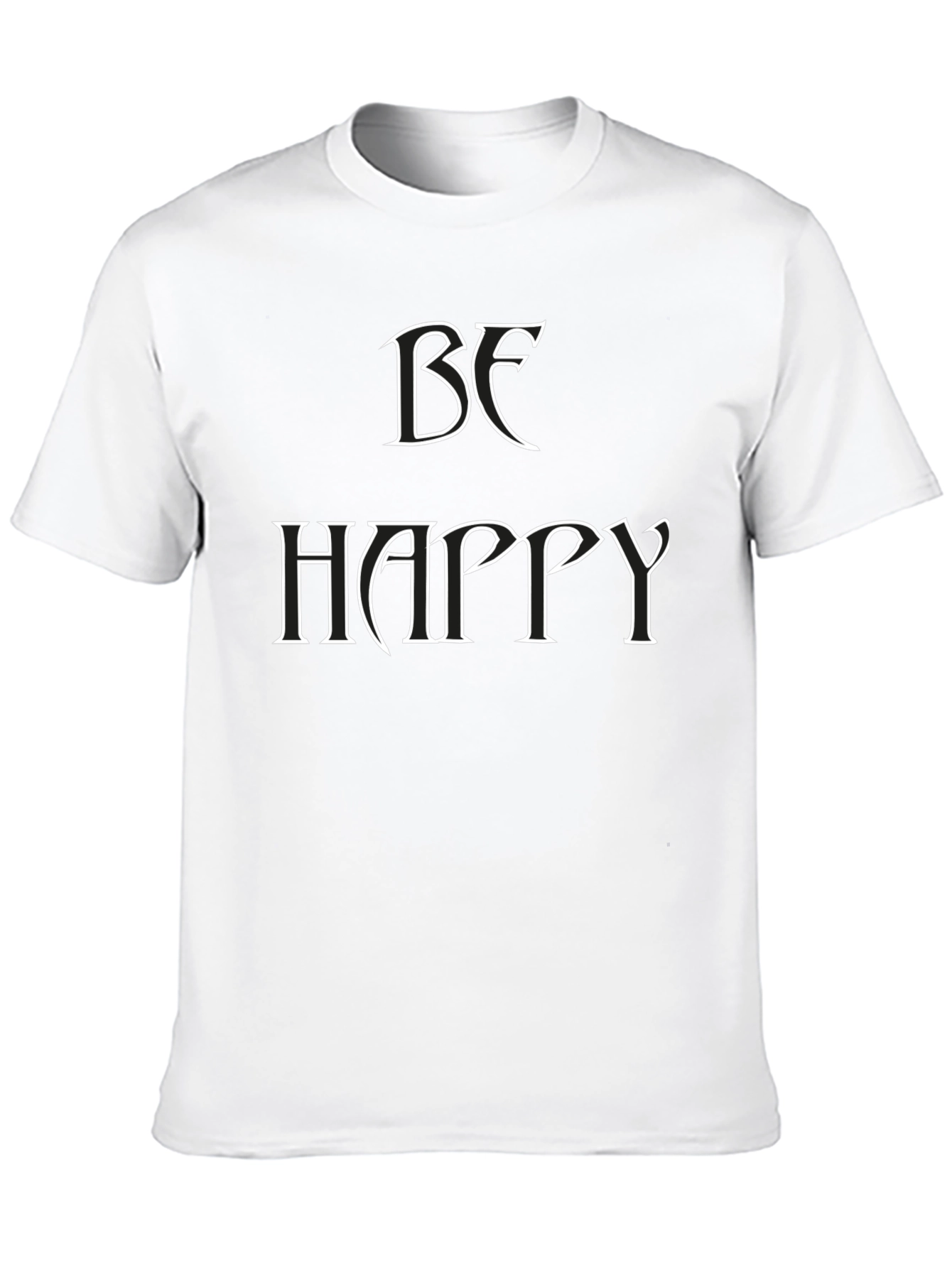 Be Happy Graphic Tee - Black Short Sleeve Casual Shirt