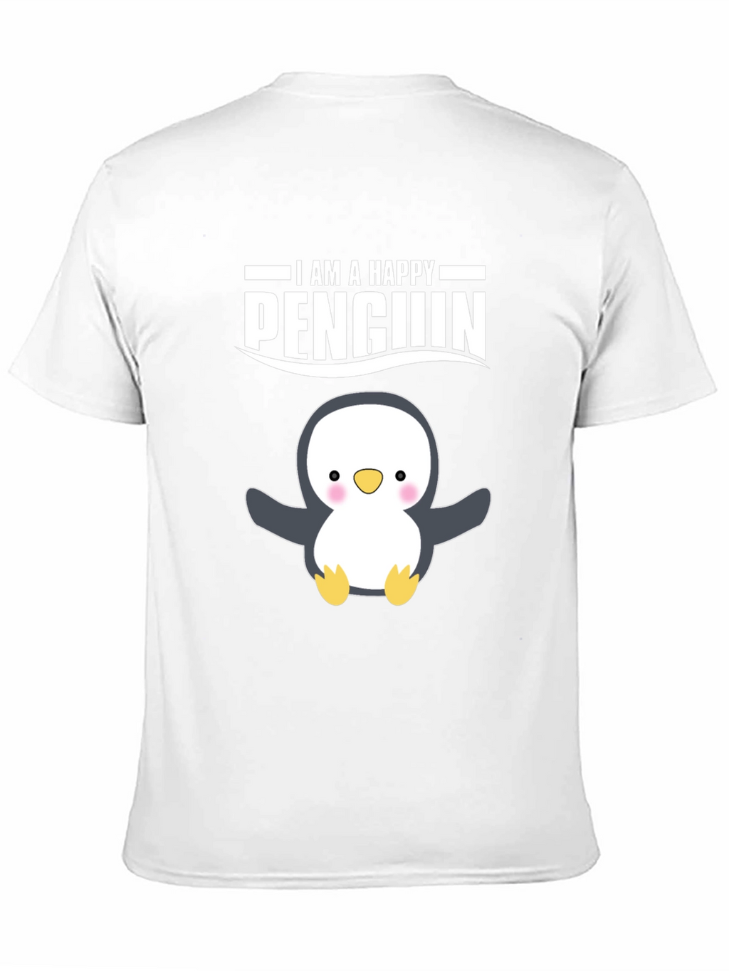 Happy Penguin Graphic Tee - Black Cotton T-Shirt