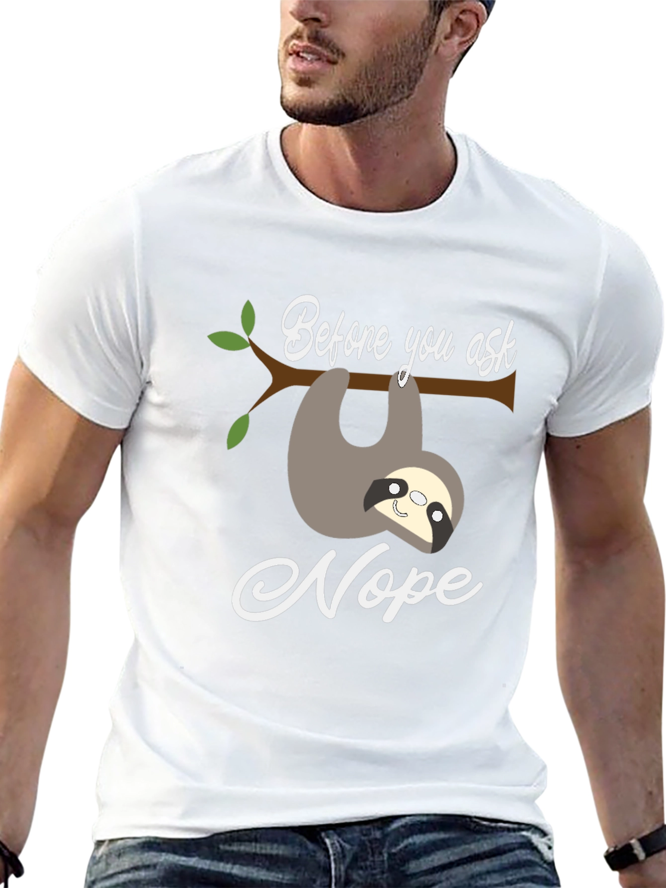 Funny Sloth Nope T-Shirt - Before You Ask