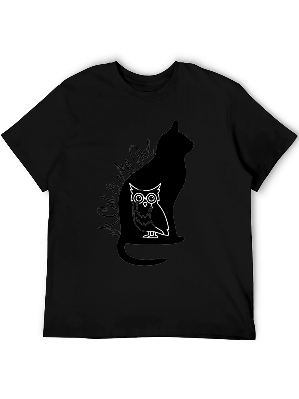 Cat & Owl Graphic T-Shirt - Unique Design